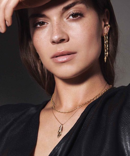 Alternative view of Sif Jakobs Pendant Vulcanello - 18k gold plated with black zirconia (45-60 cm)