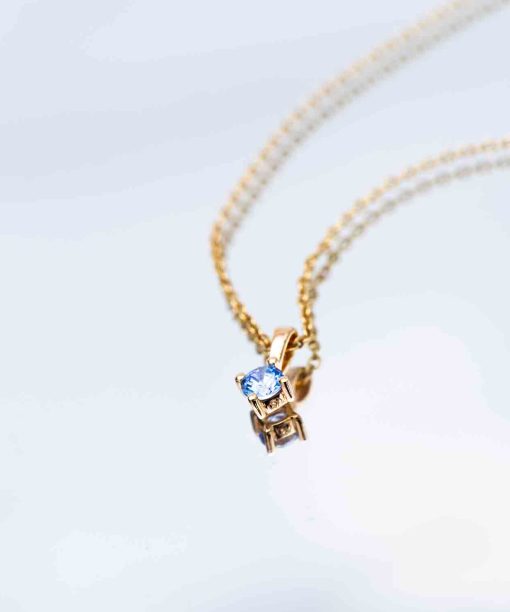 Alternative view of Sif Jakobs Pendant Princess round - 18k gold plated with blue zirconia