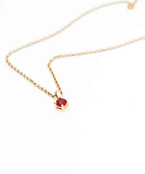 Alternative view of Sif Jakobs Pendant Princess round - 18k gold plated with red zirconia
