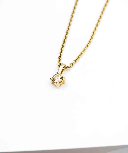 Alternative view of Sif Jakobs Pendant Princess round - 18k gold plated with yellow zirconia