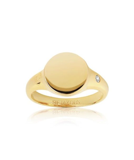 Sif Jakobs Ring Follina Pianura Piccolo - 18k gold plated with white zirconia