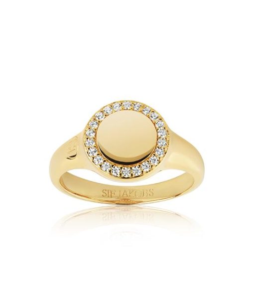 Sif Jakobs Ring Follina Piccolo - 18k gold plated with white zirconia
