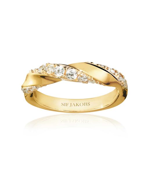Sif Jakobs Ring Ferrara - 18k gold plated with white zirconia