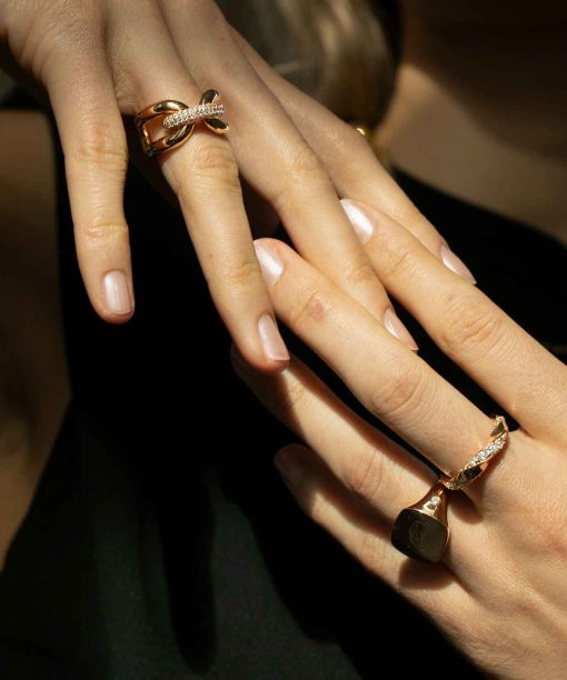 Alternative view of Sif Jakobs Ring Ferrara - 18k gold plated with white zirconia