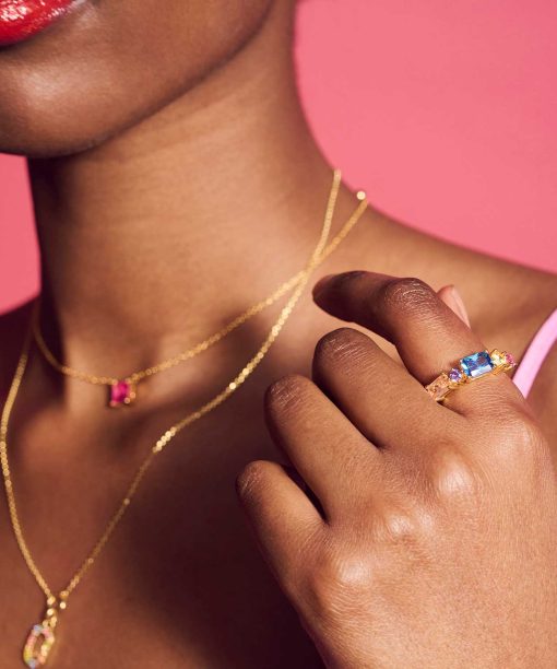 Alternative view of Sif Jakobs Ring Ivrea - 18k Gold Plated, With Multicoloured Zirconia