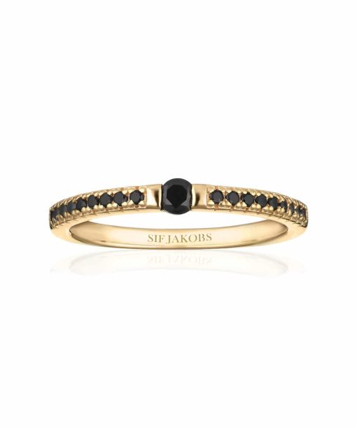 Sif Jakobs Ring Ellera uno - 18k gold plated with black zirconia