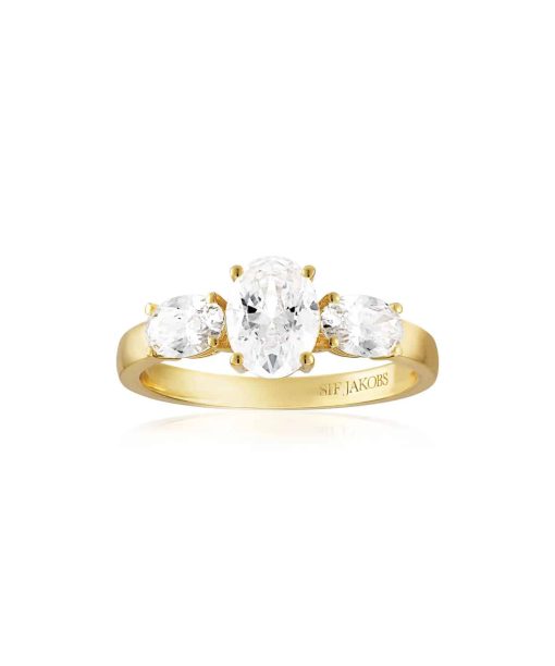 Sif Jakobs Ring Ellisse Tre - 18k Gold Plated, With White Zirconia