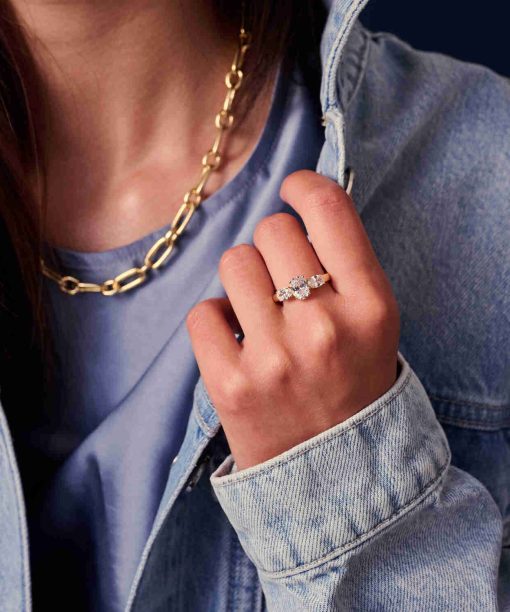 Alternative view of Sif Jakobs Ring Ellisse Tre - With White Zirconia