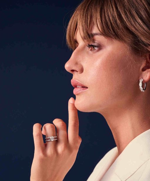 Alternative view of Sif Jakobs Ring Ellisse Carezza Piccolo - With White Zirconia