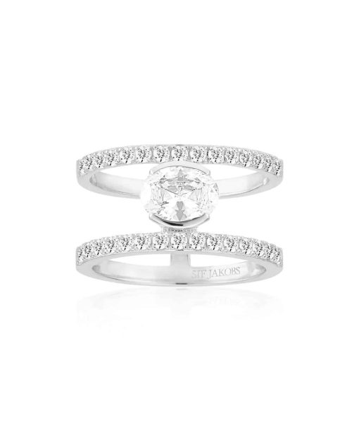 Sif Jakobs Ring Ellisse Carezza Grande - With White Zirconia
