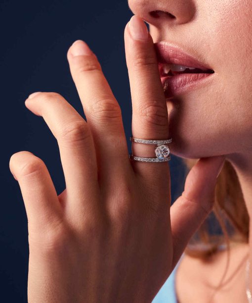 Alternative view of Sif Jakobs Ring Ellisse Carezza Grande - With White Zirconia