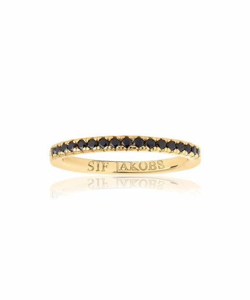 Ring Ellera - 18k gold plated with black zirconia