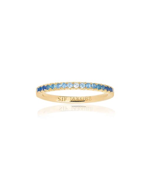 Sif Jakobs Ring Ellera - 18k Gold Plated With Gradient Tones Of Blue And White Zirconia