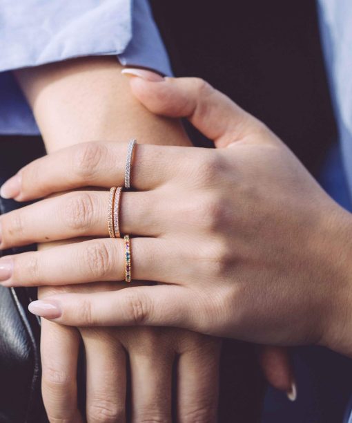 Alternative view of Sif Jakobs - Ring Ellera - 18K Gold Plated With Multicoloured Zirconia