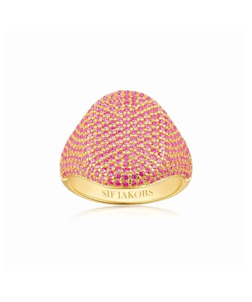 Sif Jakobs Ring Capizzi - 18k Gold Plated, With Pink Zirconia