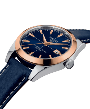 Alternative view of Tissot Gentleman Powermatic 80 Silicium Solid 18K Gold bezel - T927.407.46.041.00