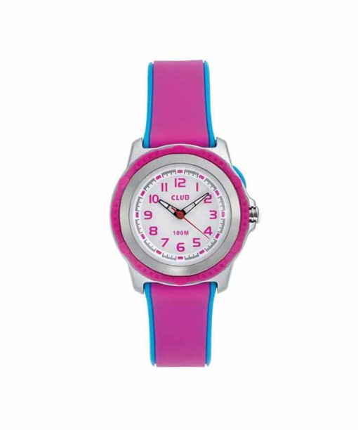 Club p plast hvit a m/lys + rød rem